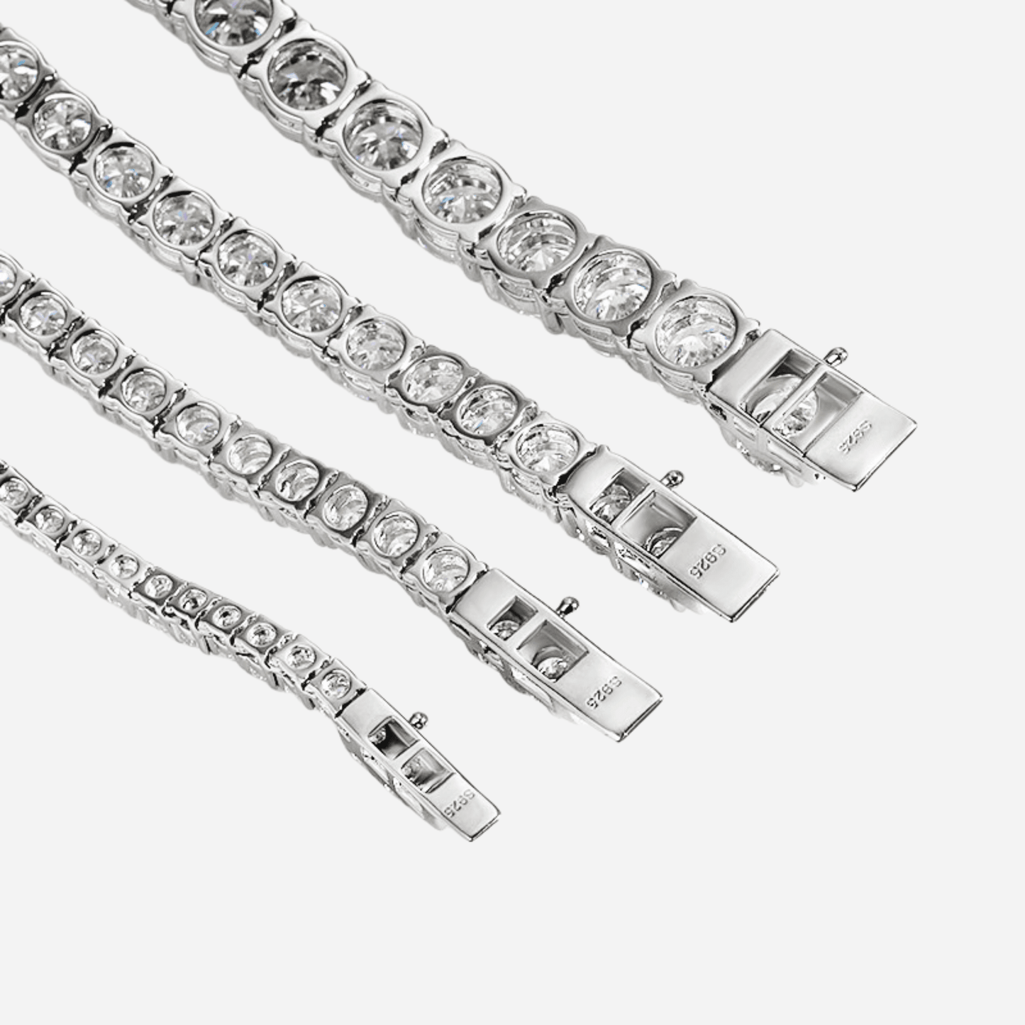 Moissanite Tennis Necklace, Sterling Silver - MargalitRings