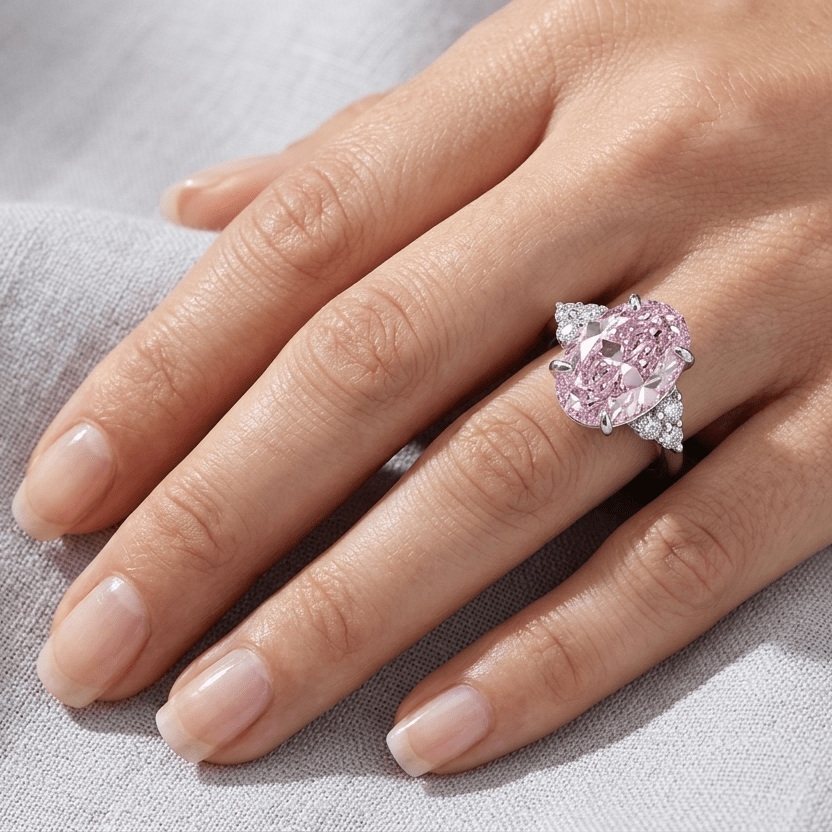 Oval Cut, 4 Carat, Fancy Yellow, Cocktail Ring - MargalitRings