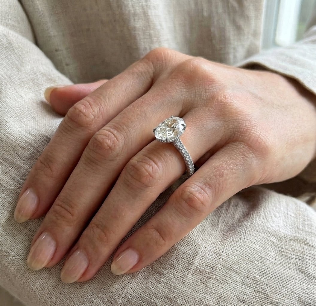 Oval Cut Engagement Ring, 2 Carats - MargalitRings