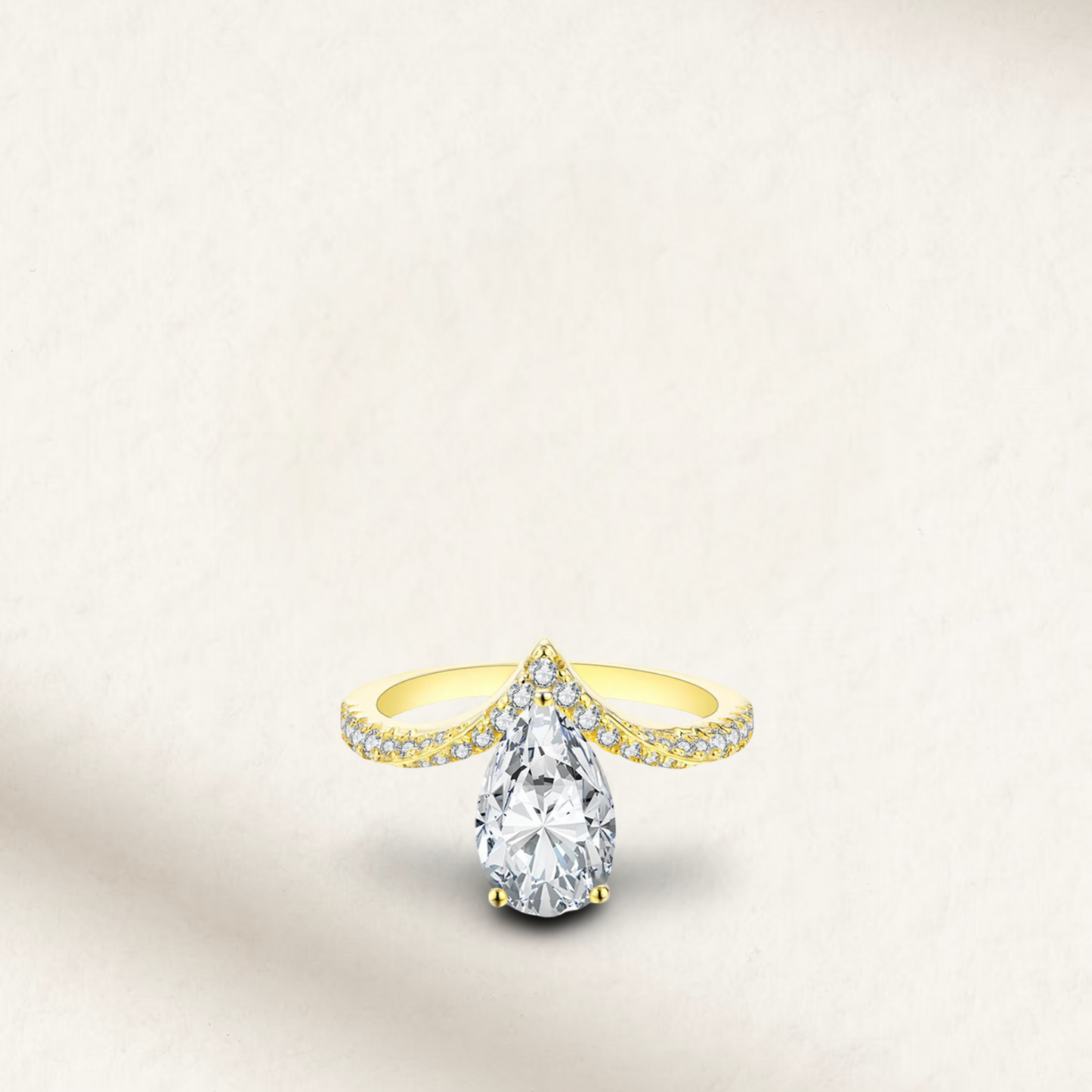 pear shape ring yellow gold band