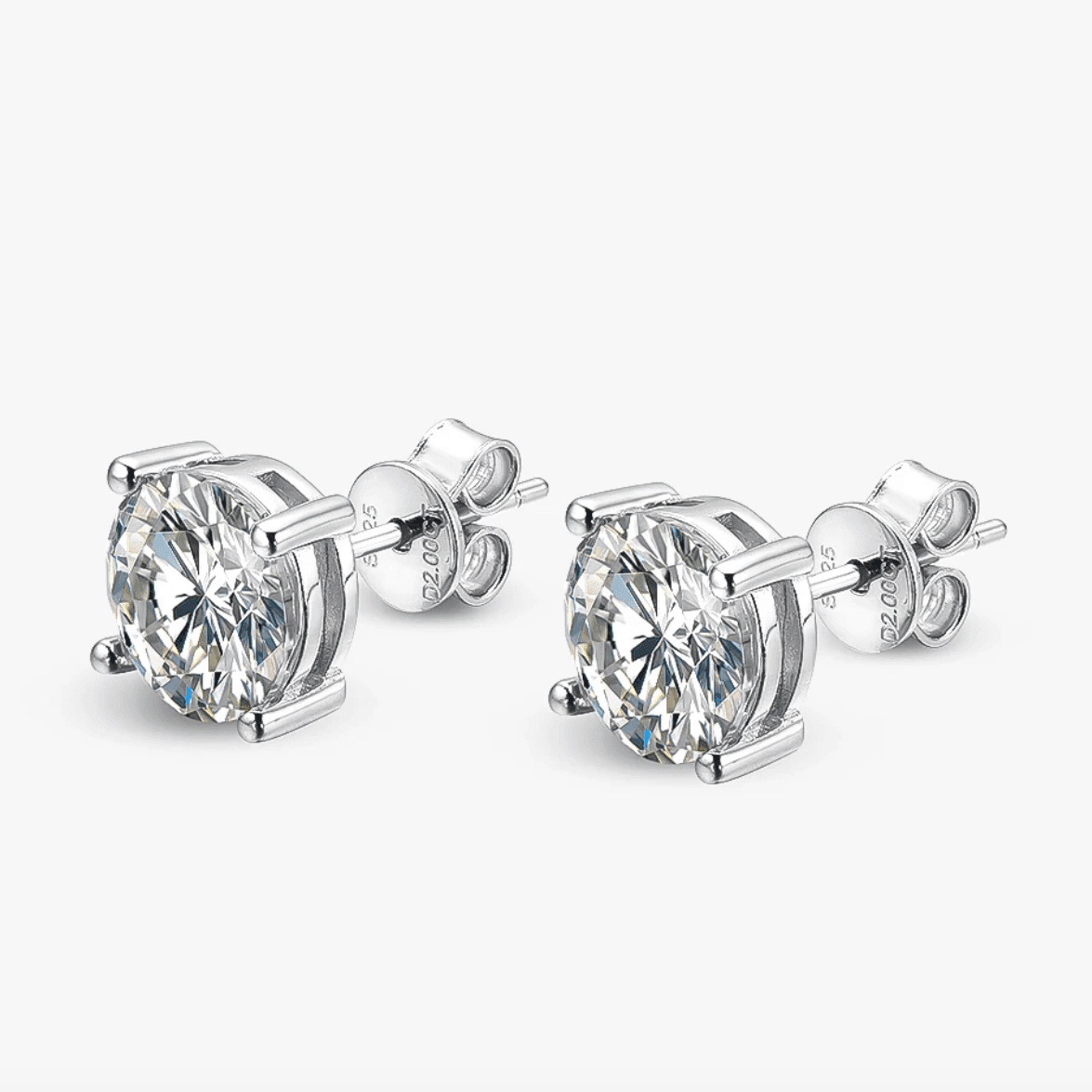 Round 2 Carat, Yellow Gold Bridal Wedding Day Studs - MargalitRings