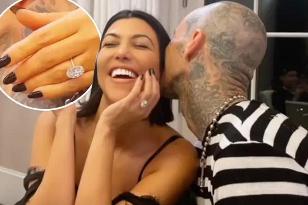 Kourtney Kardashian & Travis Barker's engagement ring details
