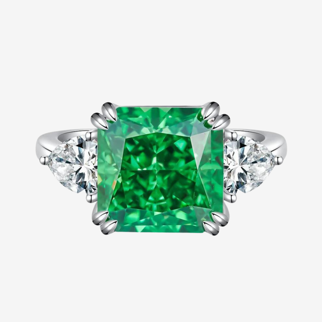 Colombian Emerald Inspired Lab Made CocktailRing