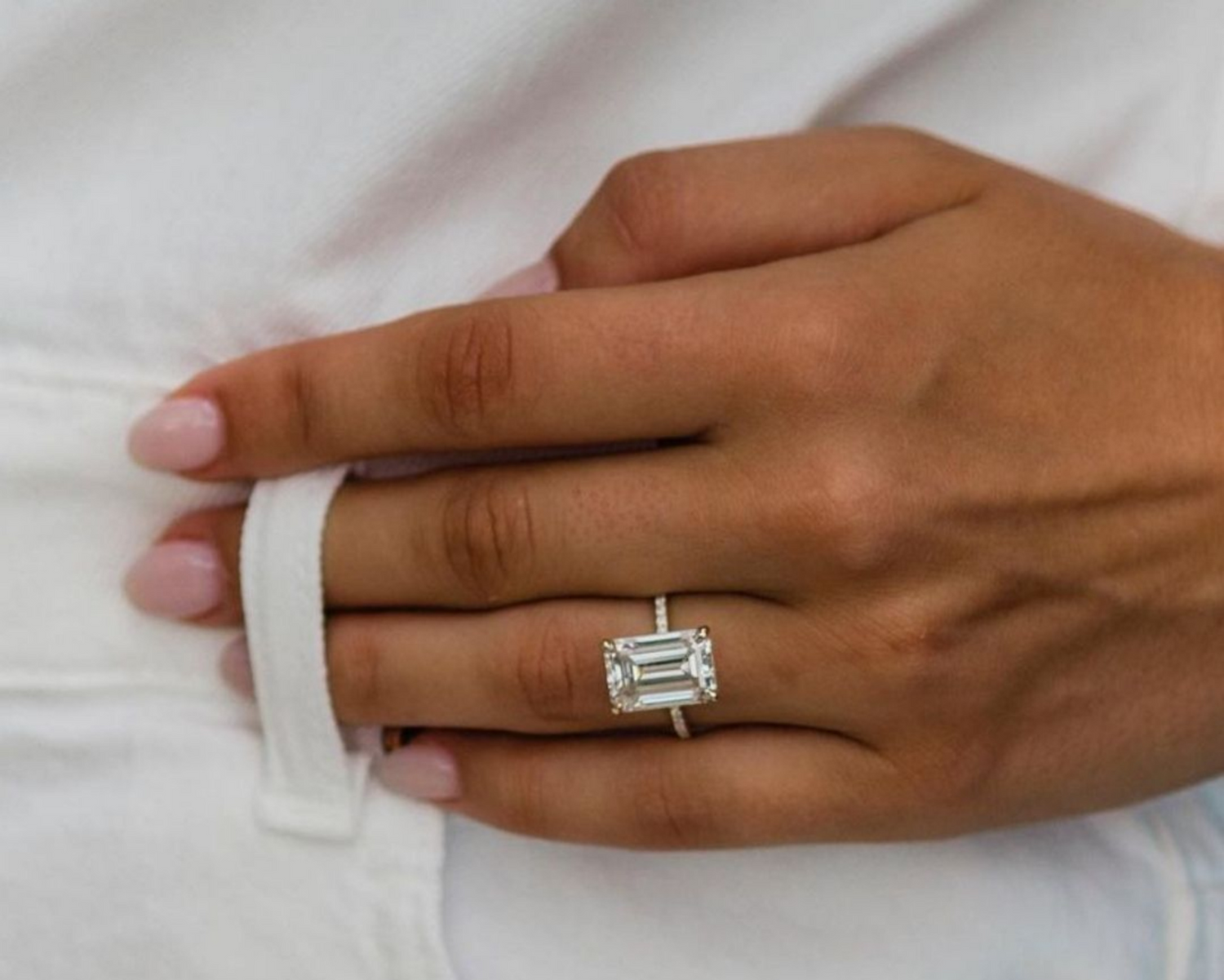 Emerald Cut Lab Made Engagement Rings by Margalit Rings