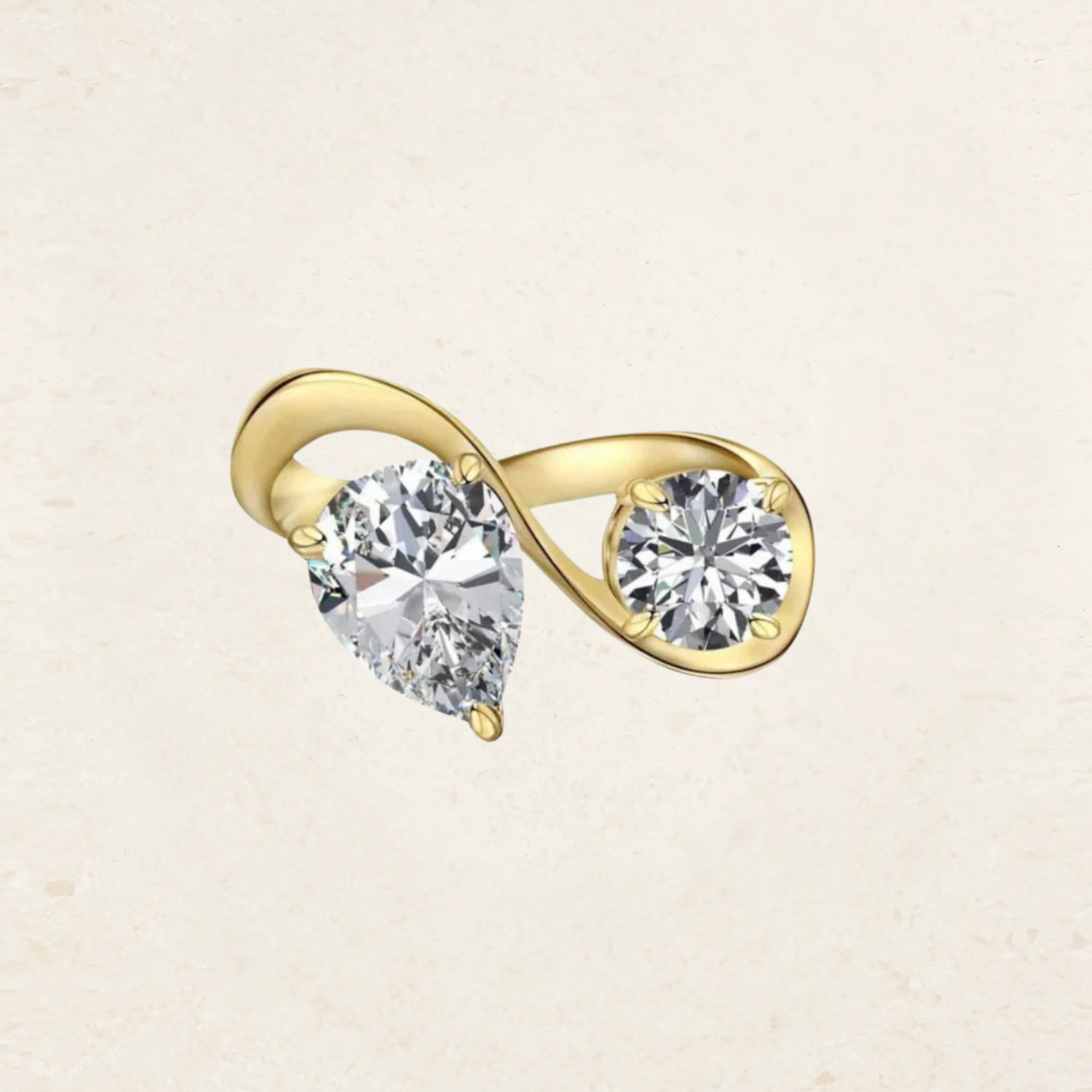 Shop Moi et Toi engagement rings featuring lab made stones. Elegant two-stone designs in sterling silver and yellow gold—affordable and timeless.