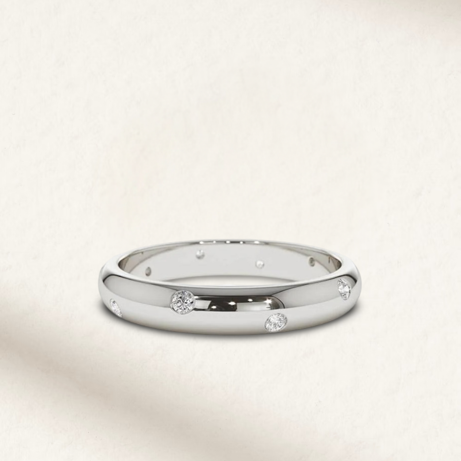 lab made sterling silver wedding bands