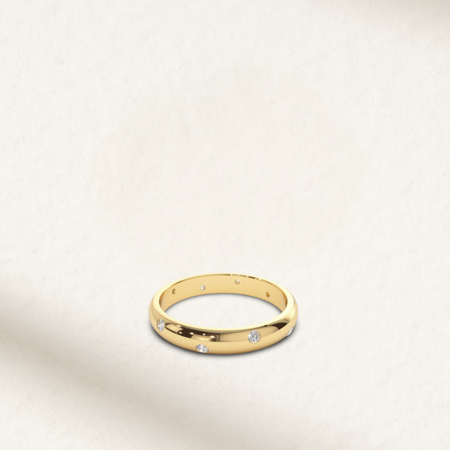 lab made yellow gold wedding band