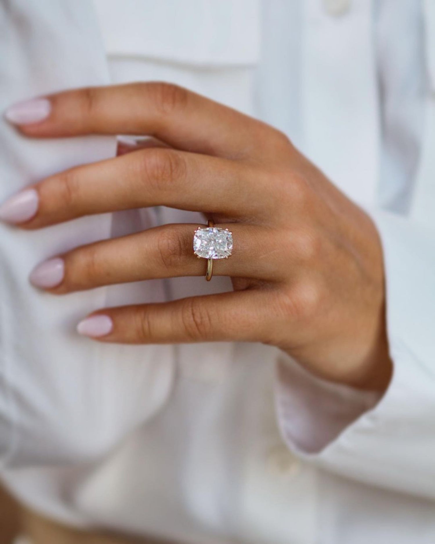 lab made cushion cut engagement rings