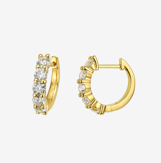 1 Carat, Bridal, Wedding Day Hoops, Gold - MargalitRings