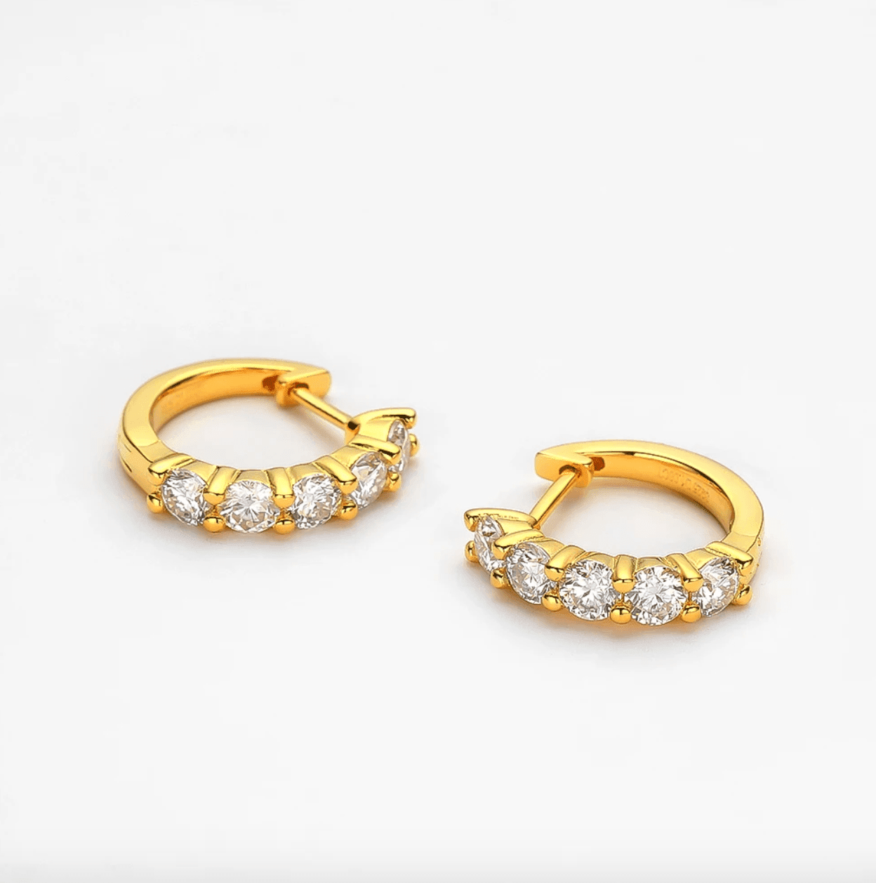 1 Carat, Bridal, Wedding Day Hoops, Gold - MargalitRings