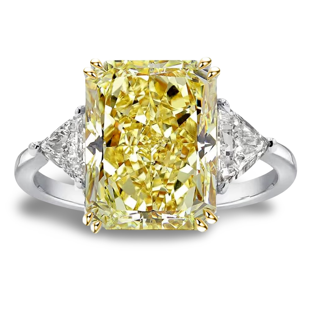 10 Carat, Fancy Yellow, Princess Cut, Cocktail Ring