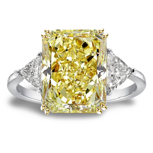 10 Carat, Fancy Yellow, Princess Cut, Cocktail Ring