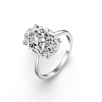 Oval Cut, Engagement Ring, 6 Carats, Sterling Silver