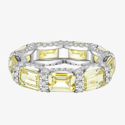 Fancy Yellow, Emerald Cut, Eternity band