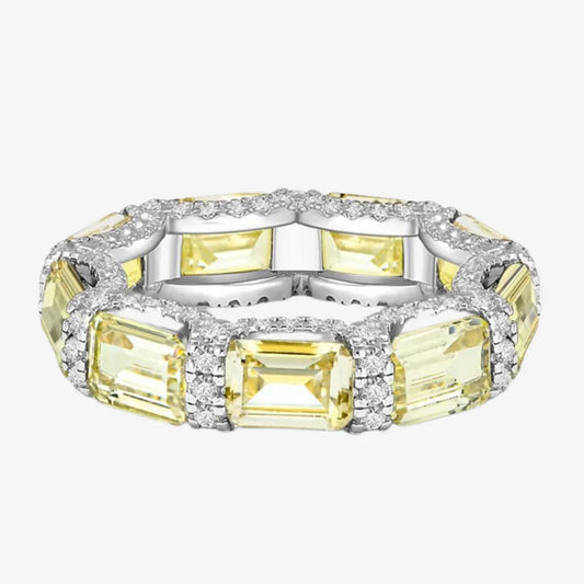 Fancy Yellow, Emerald Cut, Eternity band
