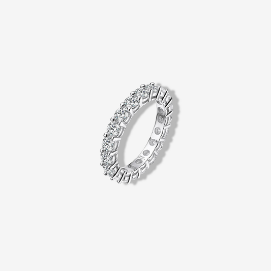 Classic Eternity Ring, Moissanite, 925 Sterling Silver