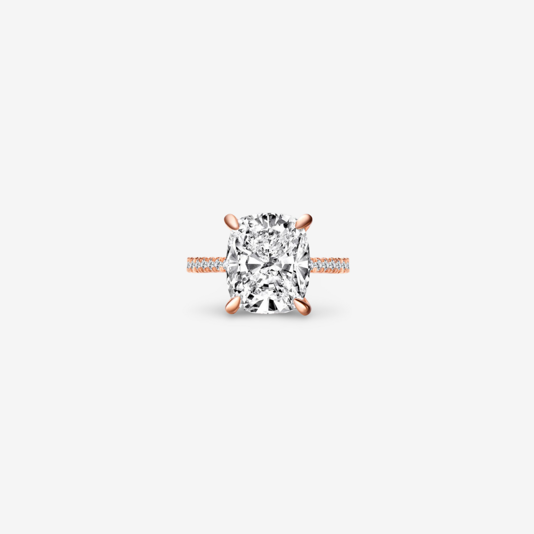 Cushion Cut Engagement Ring, 6 Carats, Sterling Silver