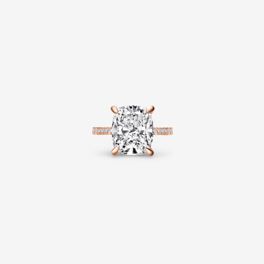 Cushion Cut Engagement Ring, 6 Carats, Rose Gold