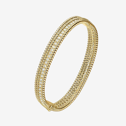 Diamond 1 Row Bangle, Yellow Gold