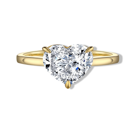 2.5 Carat, Heart Shape, Promise Ring, yellow gold