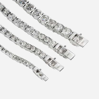 Moissanite Tennis Necklace, Sterling Silver