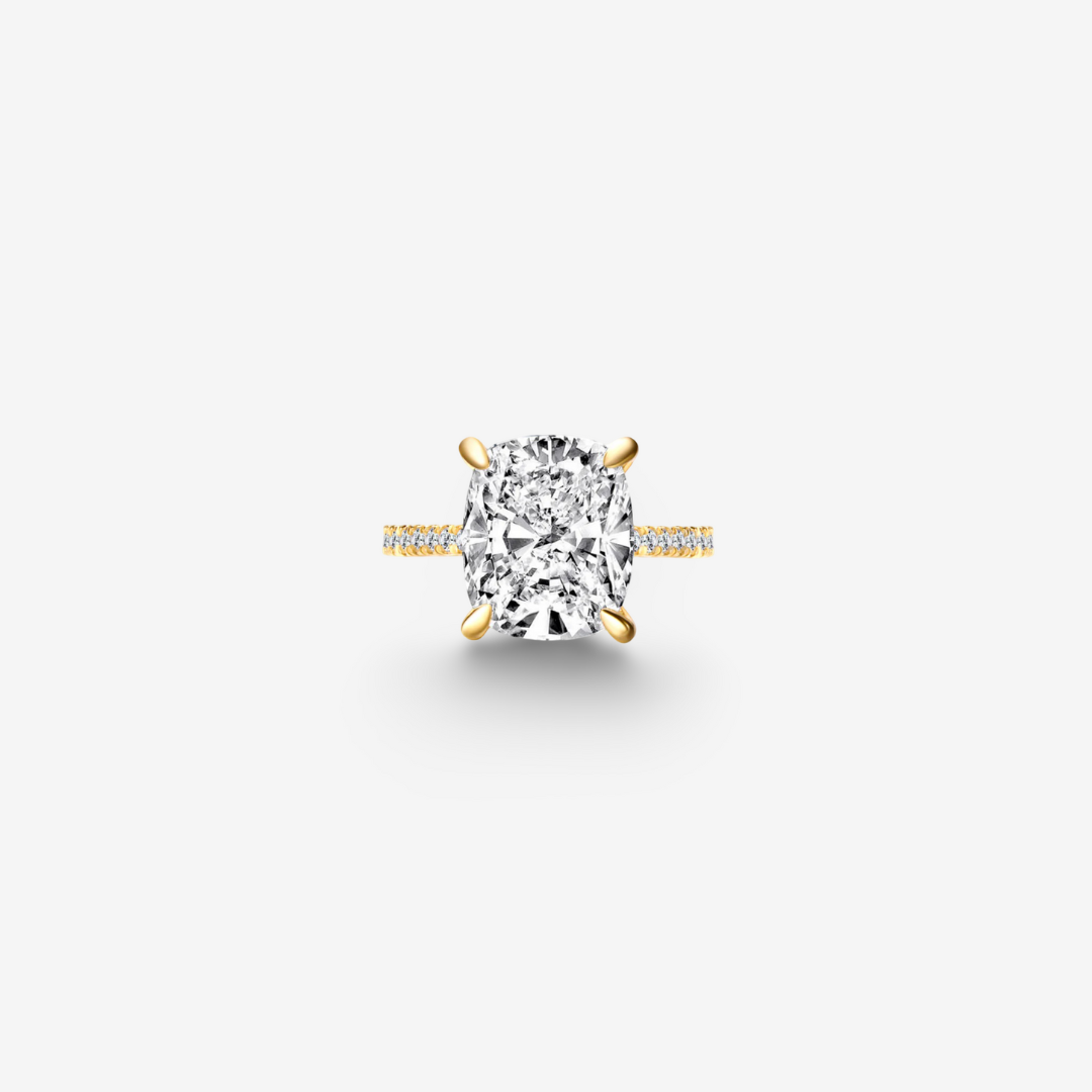 Cushion Cut Engagement Ring, 6 Carats, Sterling Silver
