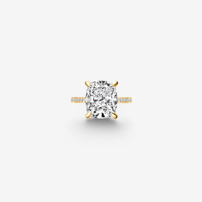 Cushion Cut Engagement Ring, 6 Carats, Sterling Silver