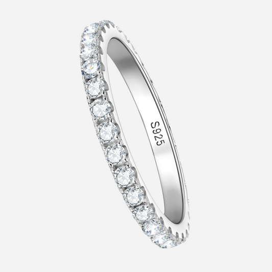 Skinny Eternity Band, Half or Full Band, 925 Silver Band | Affordable Wedding Rings For Women Online under $500 by Margalit