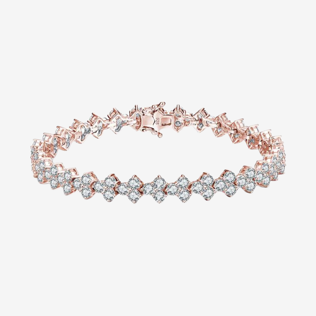 Chevron Sterling Silver Tennis Bracelet, Rose Gold