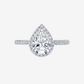 Pear Shape Halo Engagement Ring, 2 Carats