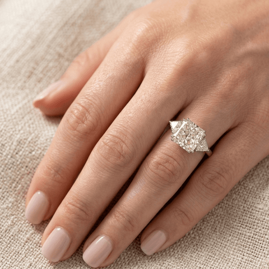 3 Carat, Light Yellow Princess Cut, Cocktail Ring - MargalitRings