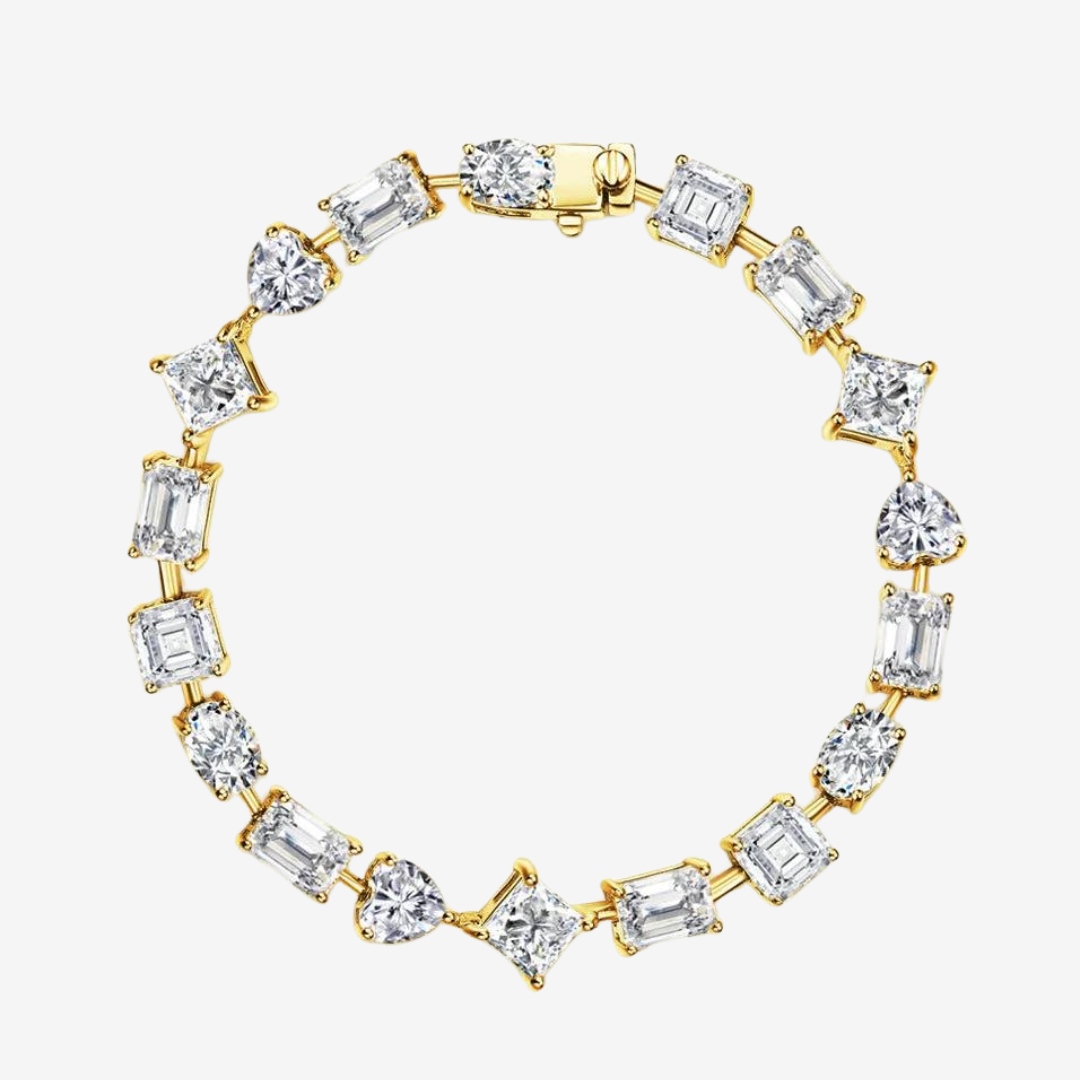 Multi Cut Diamond Wedding Bracelet, Sterling Silver