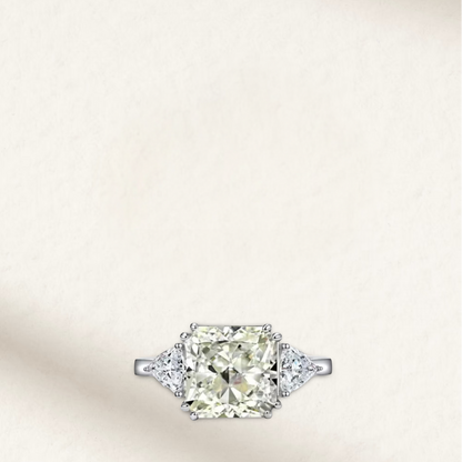 3 Carat, Light Yellow Princess Cut, Cocktail Ring, lab made