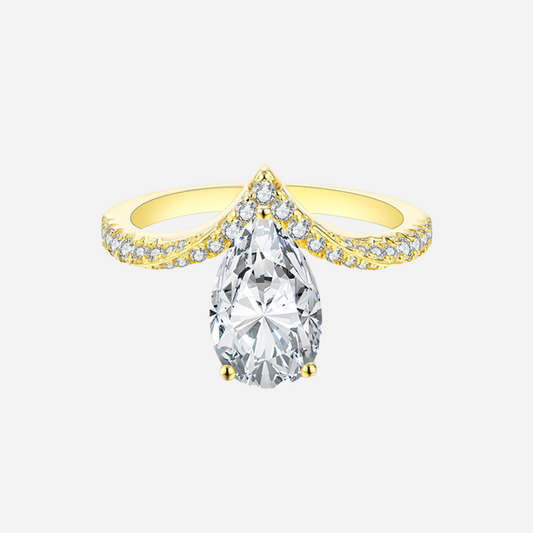 3 Carat Pear Shape Engagement Ring - Margalit Rings 