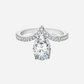 3 Carat Pear Shape Engagement Ring - Margalit Rings sterling silver