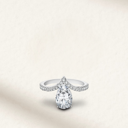 3 Carat Pear Shape Engagement Ring  Sterling Silver Teardrop Ring