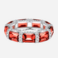 Red Emerald Cut, Eternity band Margalit Rings | Diamond Simulant Engagement Rings & Cocktail Rings
