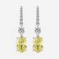 Our beautiful oval cut, waterdrop, chandelier Wedding Earrings by Margalit Rings - yellow