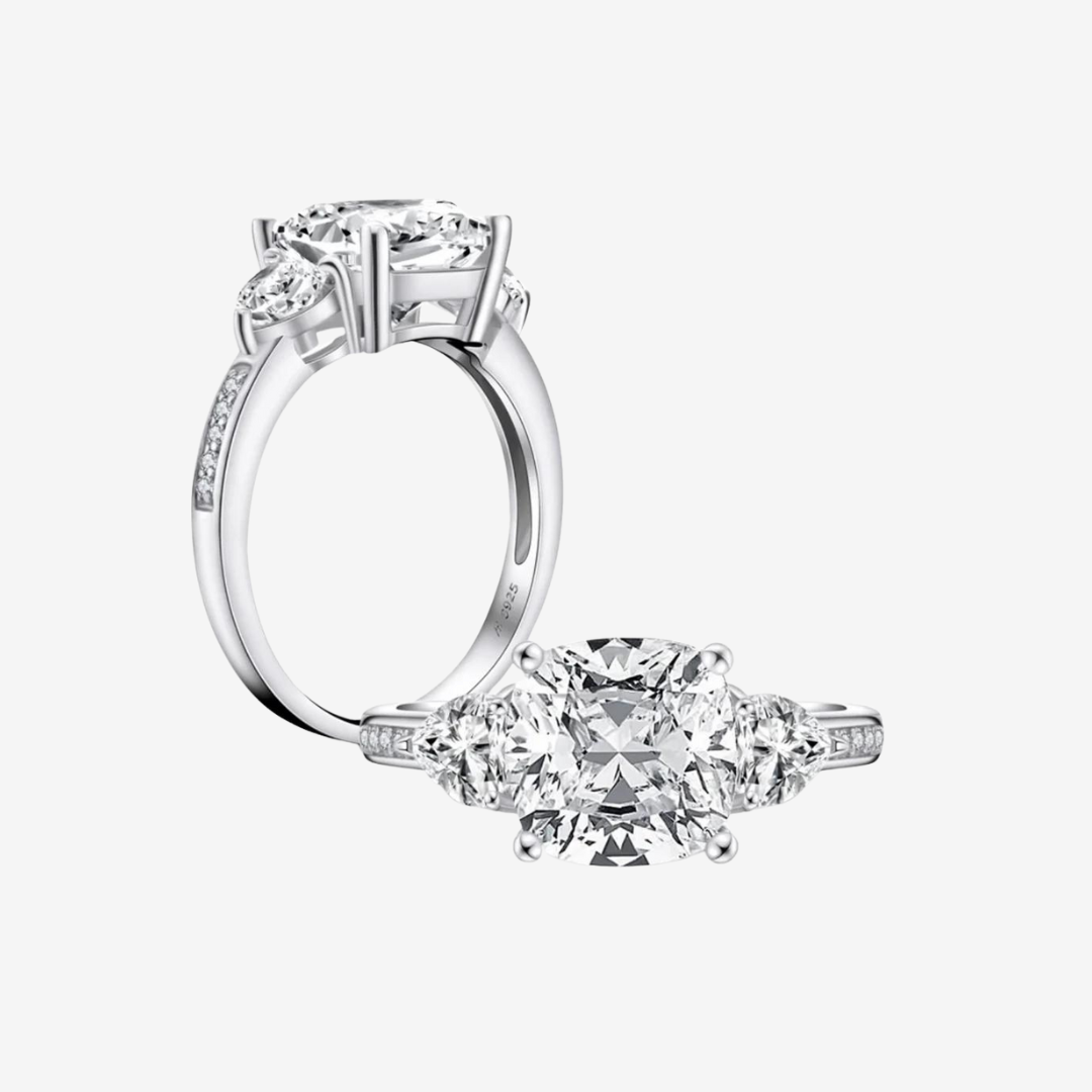 Cushion Cut Engagement Ring, 5 Carats, Demi Channel Set