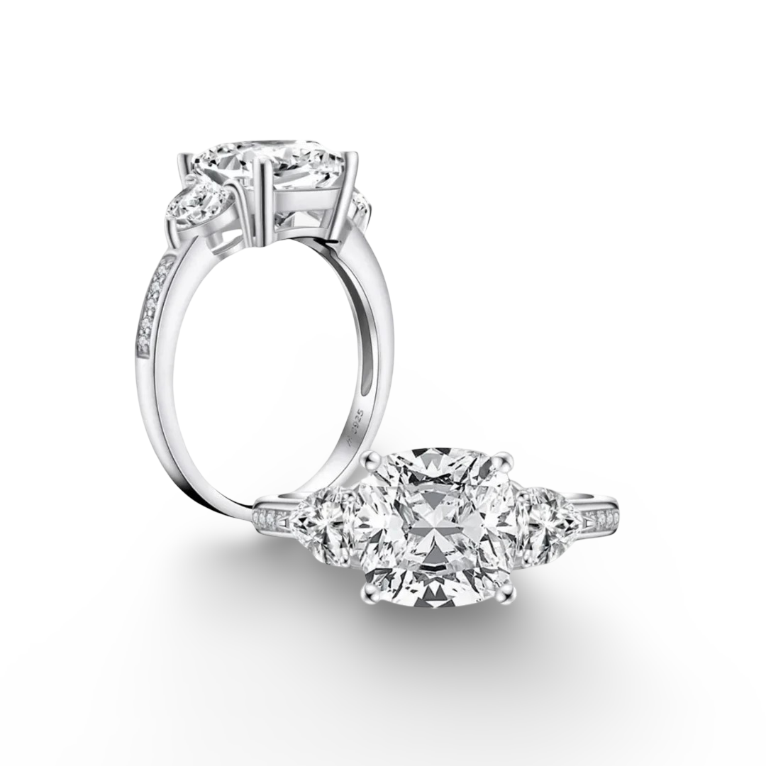 Cushion Cut Engagement Ring, 5 Carats, Demi Channel Set