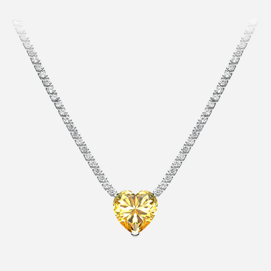 Fancy Yellow, Heart Shape, Pendant Necklace, 2 Carats