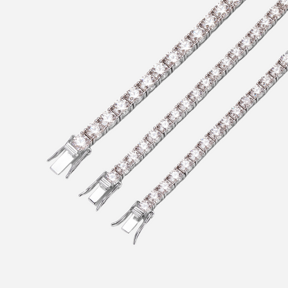 Moissanite Round, Tennis Bracelet, Sterling Silver