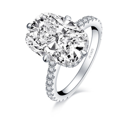 6 carat cushion cut ring, sterling silver, diamond simulant engagement ring by margalit rings side view