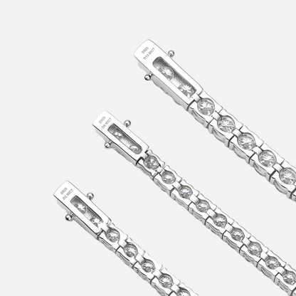 Moissanite Round, Tennis Bracelet, Sterling Silver