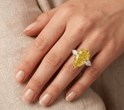 8 Carat, Anna Kournikova, Fancy Pink, Pear Shape Cocktail Ring - MargalitRings