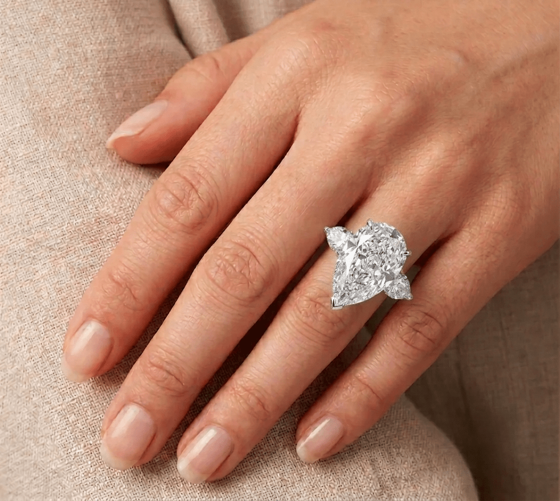 8 Carat, Anna Kournikova, Fancy Pink, Pear Shape Cocktail Ring - MargalitRings