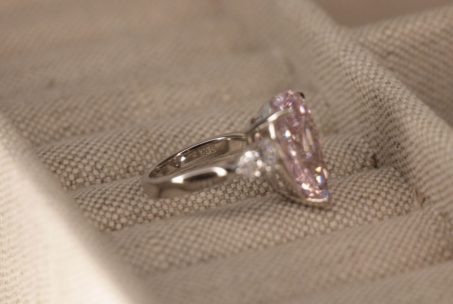 8 Carat, Anna Kournikova, Fancy Pink, Pear Shape Cocktail Ring - MargalitRings