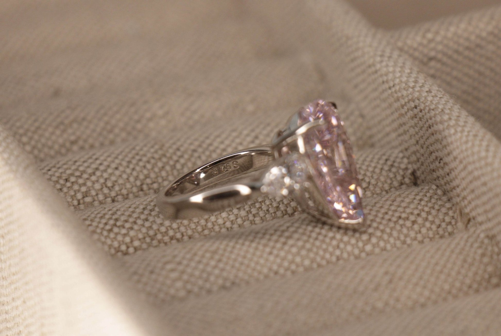 8 Carat, Anna Kournikova, Fancy Pink, Pear Shape Cocktail Ring - MargalitRings