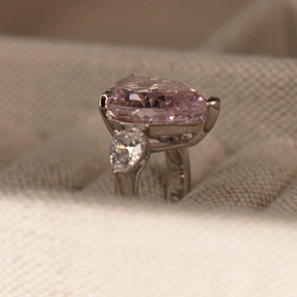 8 Carat, Anna Kournikova, Fancy Pink, Pear Shape Cocktail Ring - MargalitRings