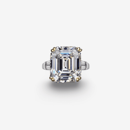 9.52 Carat, Colourless, Asscher Cut Cocktail Ring - MargalitRings